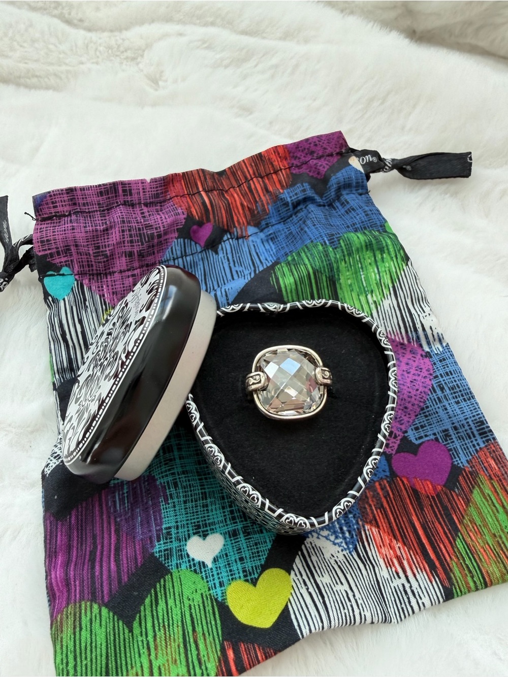 Brighton Venus Sterling Silver Plated Statement Ring - Size 7 - Picture 2 of 11